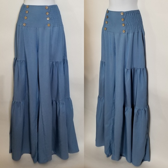 Denim Wide Leg Palazzo Pants - Picture 4 of 8